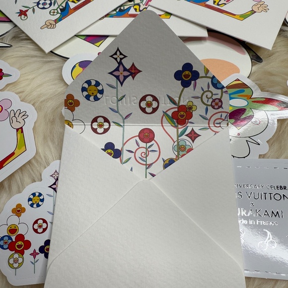 Louis Vuitton x Takashi Murakami Packaging: Ribbon, Tag, Paper Bag, Sticker Set - Picture 7 of 10